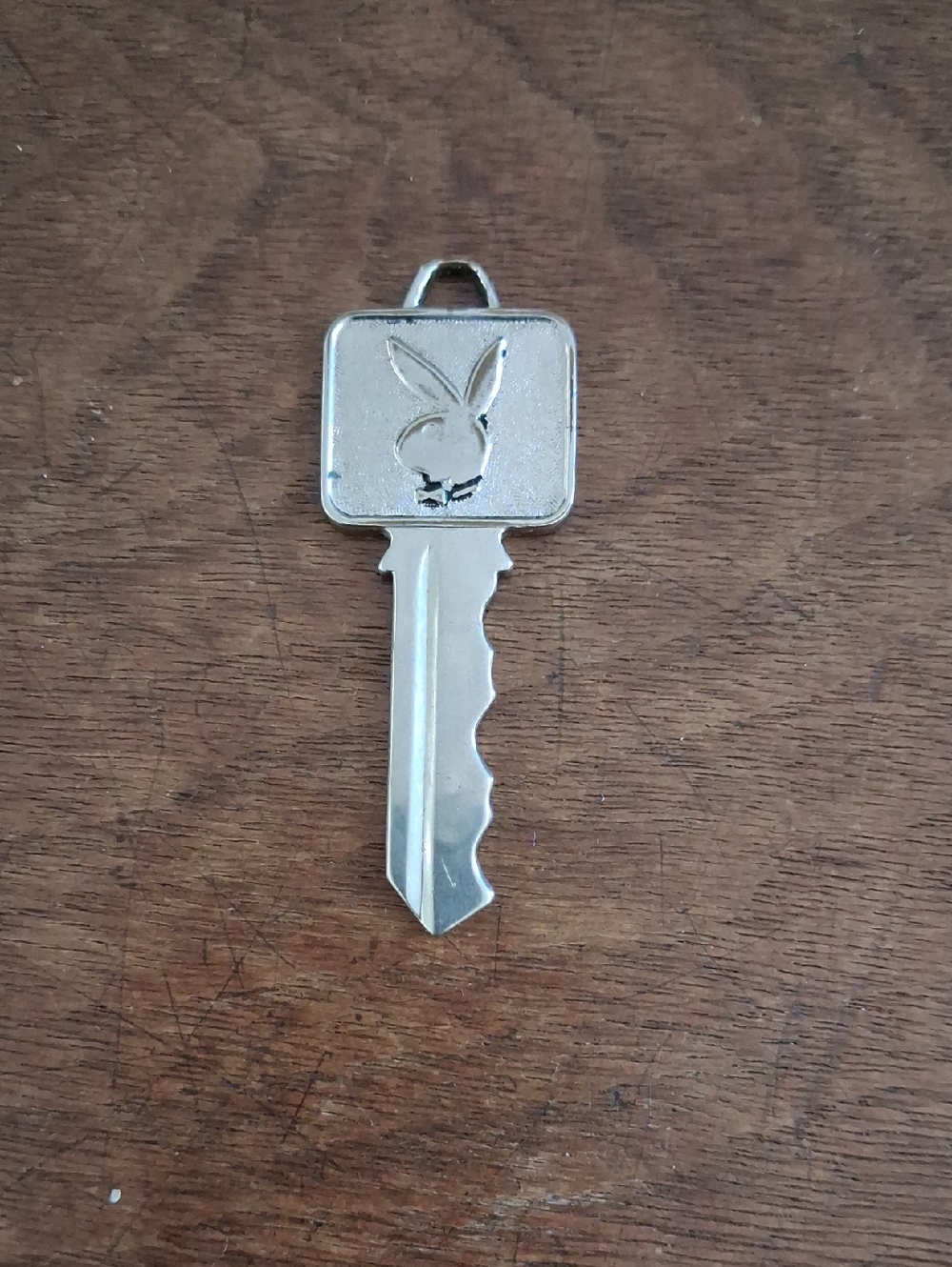 Vintage METAL PLAYBOY Silver Bunny Head Key from the 60s / 70s